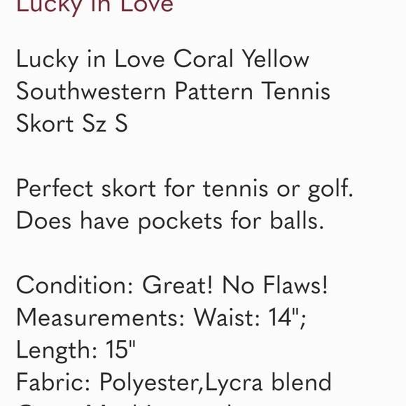 lucky in love tennis or golf skirt - Picture 6 of 7